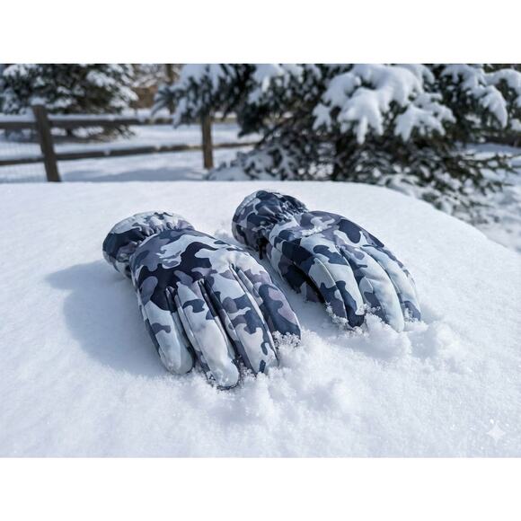 3M Thinsulate Winter Ski Gloves Blue Camo – Warm Insulated Snow Gear Size Medium - Picture 6 of 6